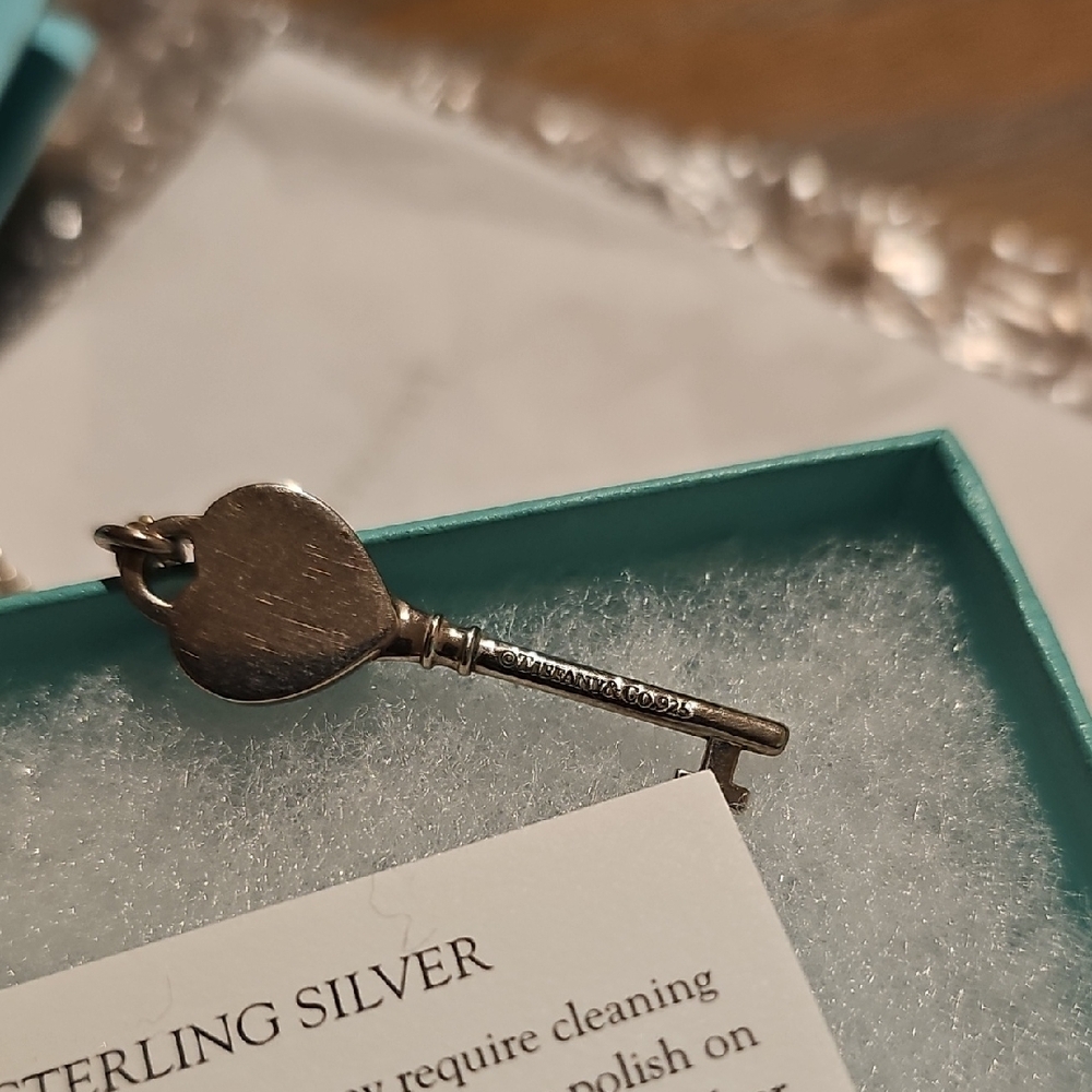 Tiffany & Co. Silver Heart Key Pendant Necklace - Picture 8 of 9